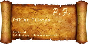 Pósz Filotea névjegykártya